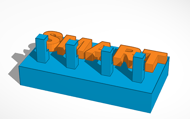 The Tinkercad design process of a place holder