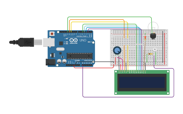 Circuit design Detector de contaminación del aire - Tinkercad