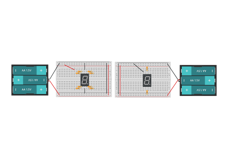 Circuit design 7 Segment Display - Tinkercad