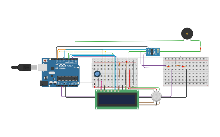 Circuit design Air Monitoring System - Tinkercad