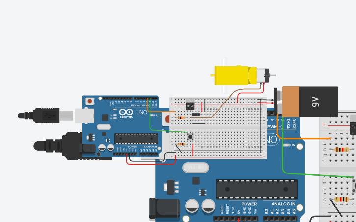 Circuit design MOTOR-ELECTRICO-TRANSISTOR | Tinkercad