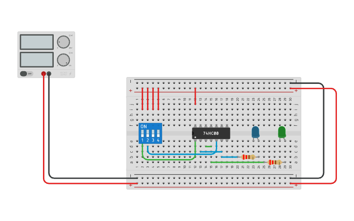Circuit design Flip Flop - Tinkercad