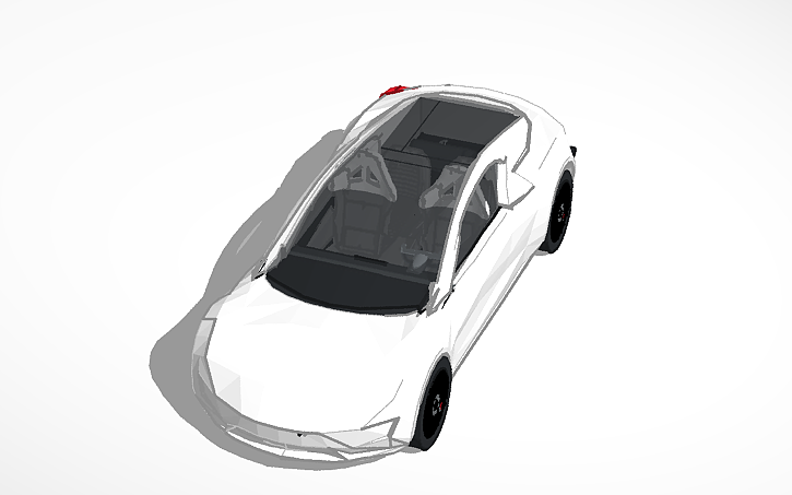 3D design White Tesla Roadster - Tinkercad