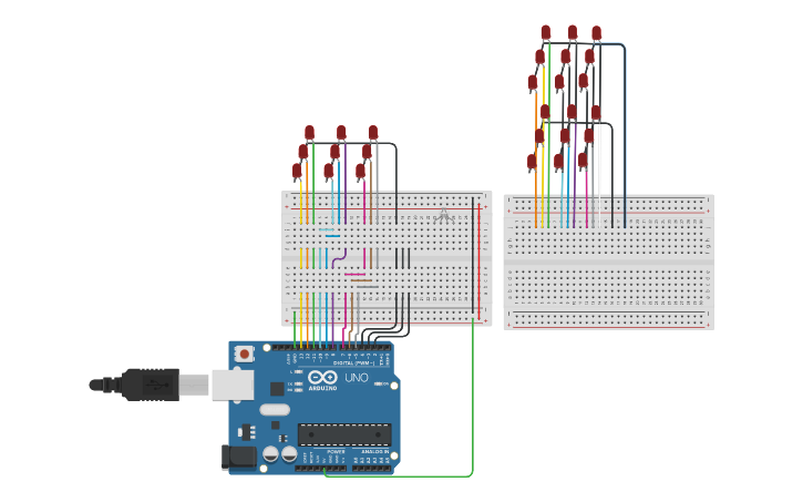 Circuit design CUBO LED 3 X 3 4AEON | Tinkercad