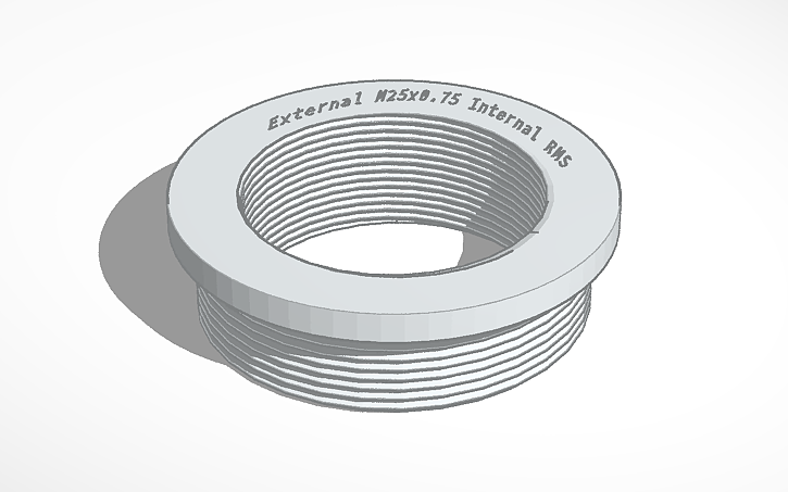 Internal Rms 3D design External M25x0.75 Internal RMS - Tinkercad