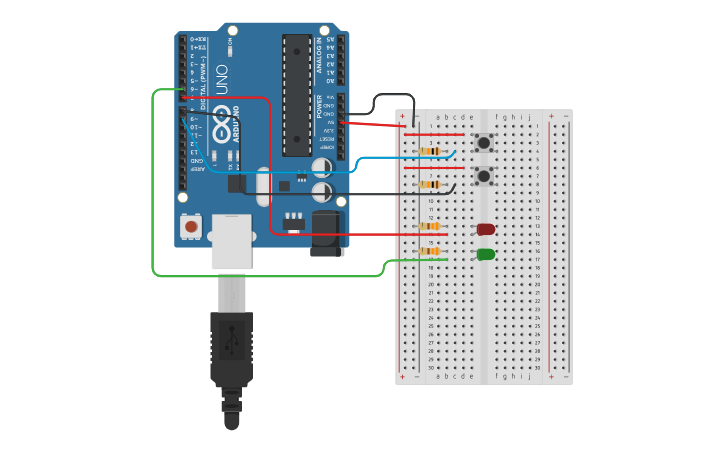 Circuit design Botones CB | Tinkercad