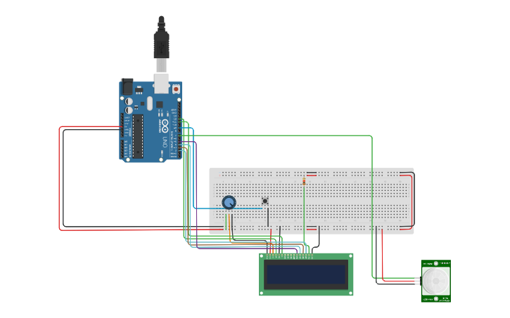 Circuit design Sensor PIR - Tinkercad