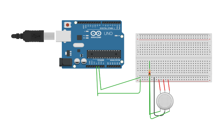 Circuit design gas sensor - Tinkercad
