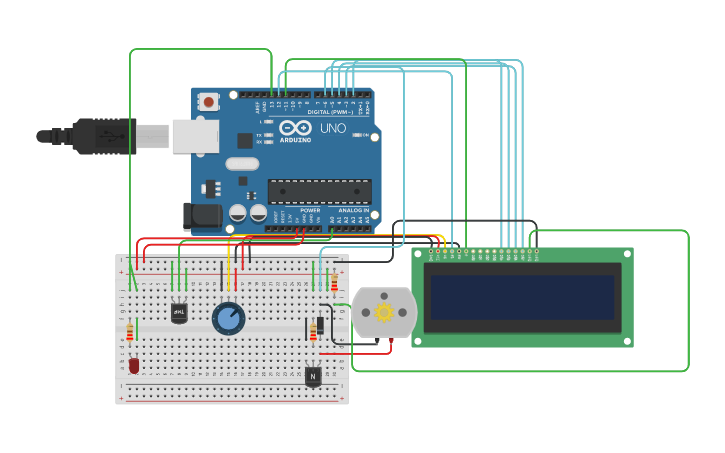 Circuit design pemanas ruangan otomatis - Tinkercad