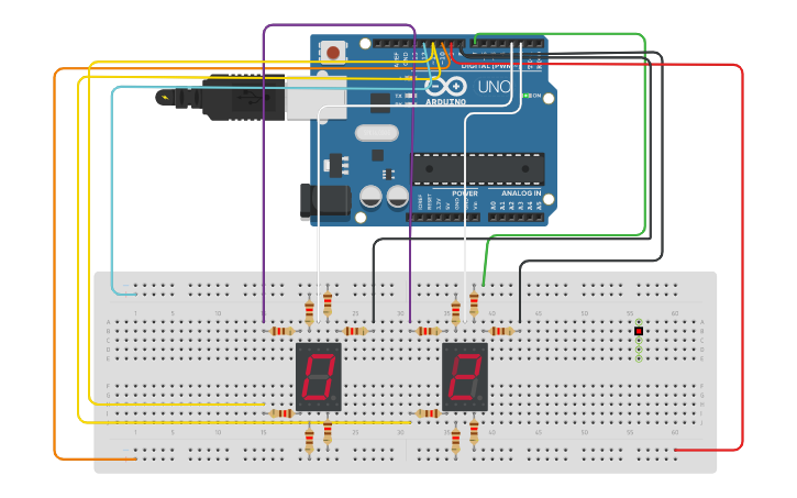 Circuit design RELOGIO 60 SEG - Tinkercad