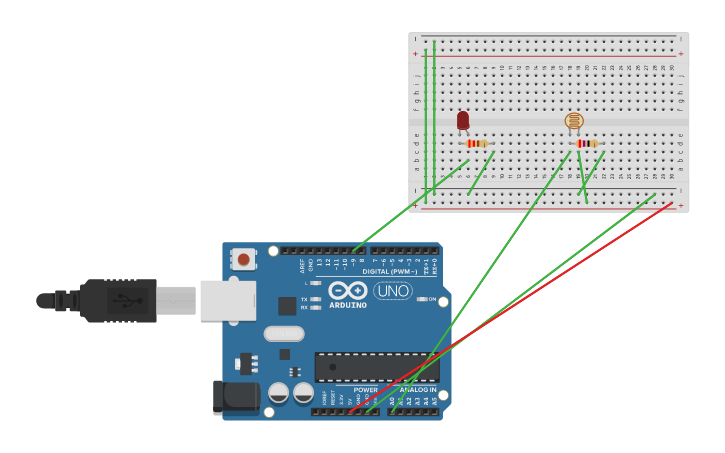 Circuit design LiGhT SeNsoR - Tinkercad