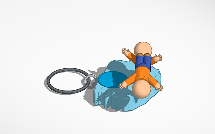 3D design Human falling keychain - Tinkercad