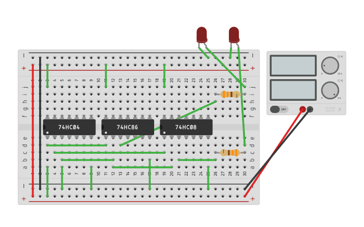 Circuit design HALF SUBTRACTOR | Tinkercad