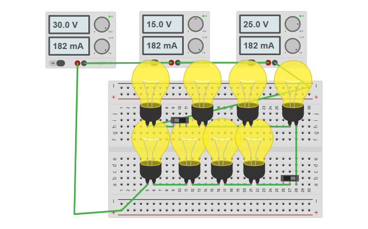 Circuit design Circuito en serie - Tinkercad