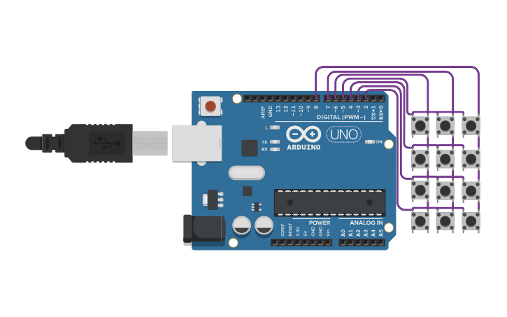 Circuit design Arduino Keypad - Tinkercad