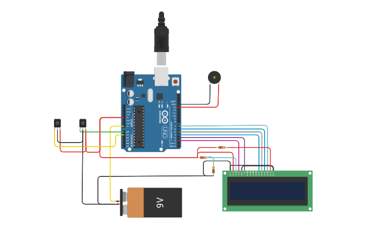 Circuit design Speed Control System - Tinkercad