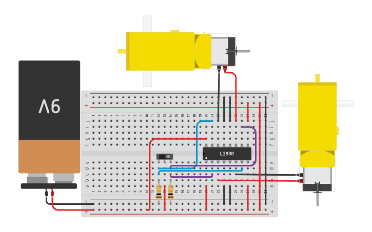 Circuit Design L293d Tinkercad
