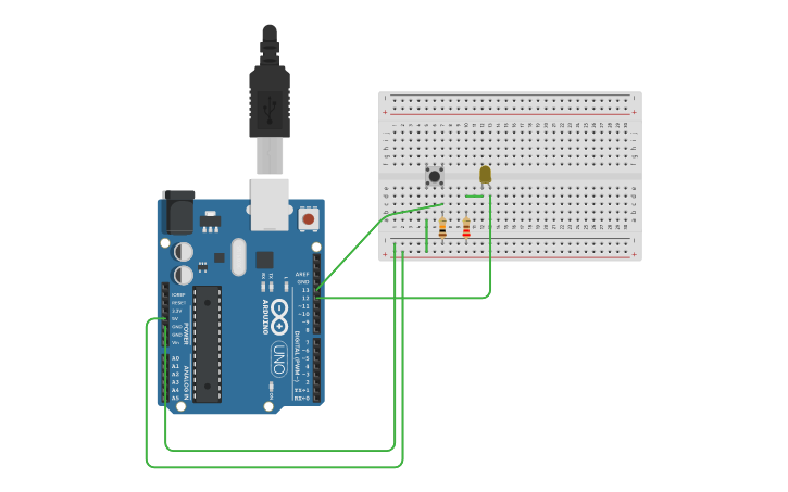 Circuit design LED ON/OFF | Tinkercad