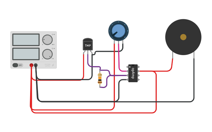 Circuit design Simple Fire Alarm circuit | Tinkercad