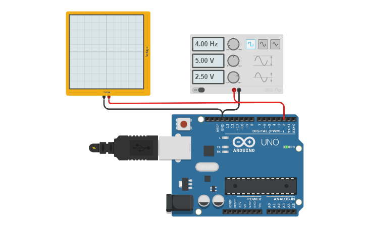 Circuit design Frequency measurement by Interrupt - Tinkercad