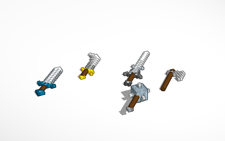 3D design Basic Lego Weapons (Minecraft Dungeons) - Tinkercad