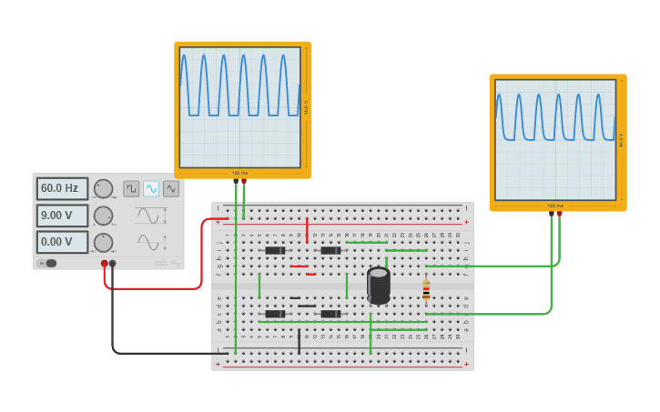 Circuit design Rectificador de onda completa. - Tinkercad