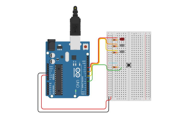 Circuit design Lesson 2 - Arduino - turn in 2 circuits - Tinkercad