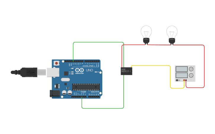 Circuit Design Blinking Of Light Bulb Using Relay Tinkercad