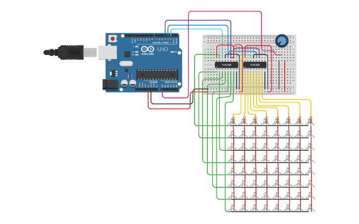 Circuit design Matriz LED 8X8 MHERGAR - Tinkercad