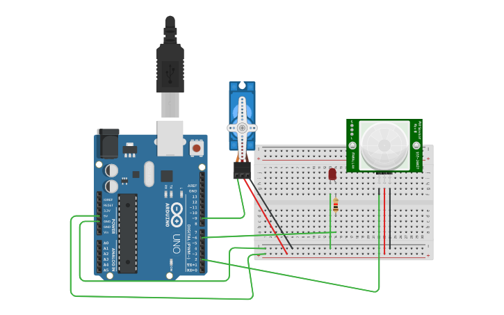 Circuit design sensor pir - Tinkercad