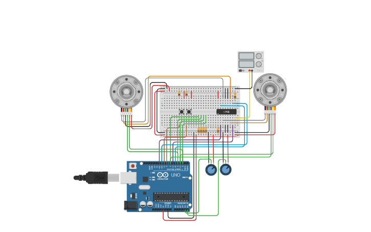 Circuit design Dc motor and encoder - Tinkercad