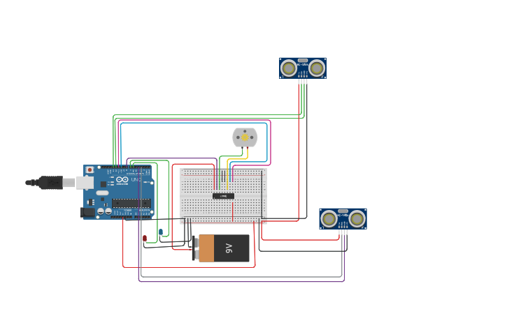 Circuit design Le tapis roulant – Câblage - Tinkercad