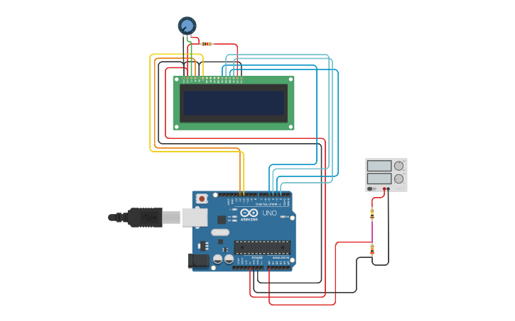 Circuit design voltmeter using arduino - Tinkercad