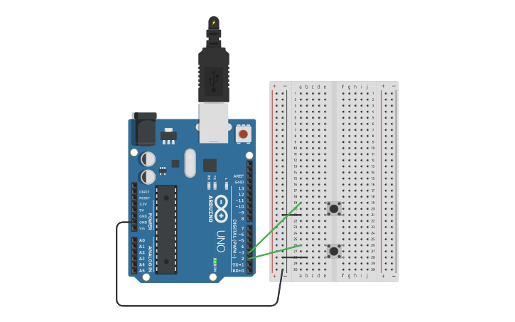 Circuit design External Interrupts | Tinkercad