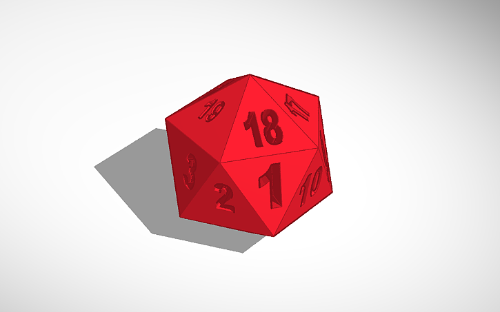 3D design 25 sided die - Tinkercad