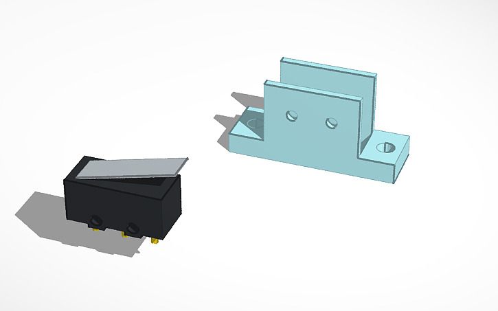 Micro Switch Cad Model 3D design SPDT Micro Switch Long Hinge Lever - Tinkercad