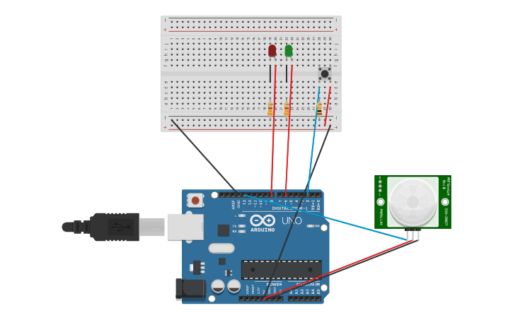 Circuit design PIR module - Tinkercad