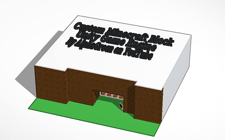 3D design Custom Minecraft Block | Tinkercad