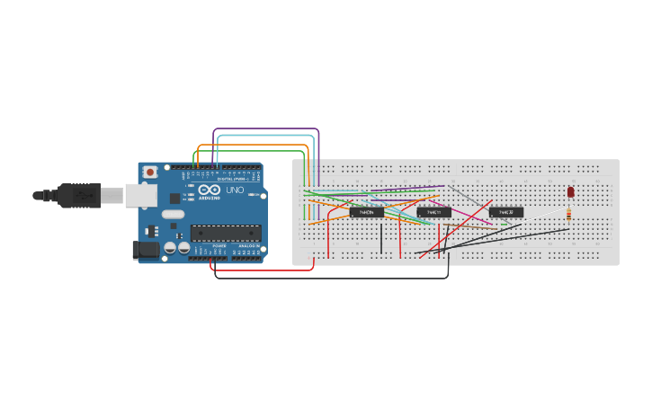 Circuit design 2-bit Comparator | Tinkercad