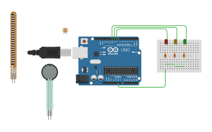 Circuit design Traffic Lights | Tinkercad