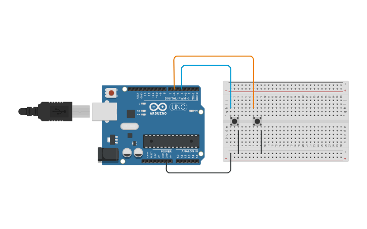 Circuit design Arduino Reaction Timer - Tinkercad