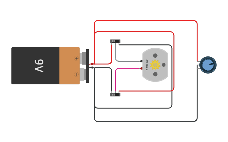 Circuit design Giro de motor con control de velocidad - Tinkercad