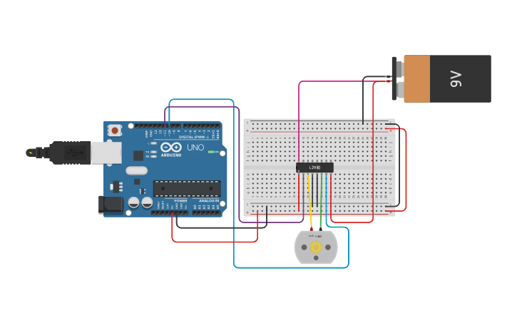 Circuit design ENDSEM_DC_MOTOR_INTERFACE | Tinkercad