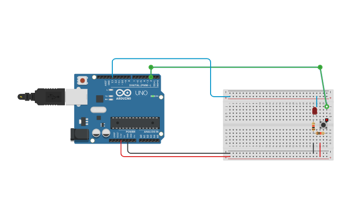 Circuit design Arduino With Button - Tinkercad