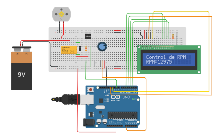 Circuit design Circuito Arduino y LCD motor - Tinkercad