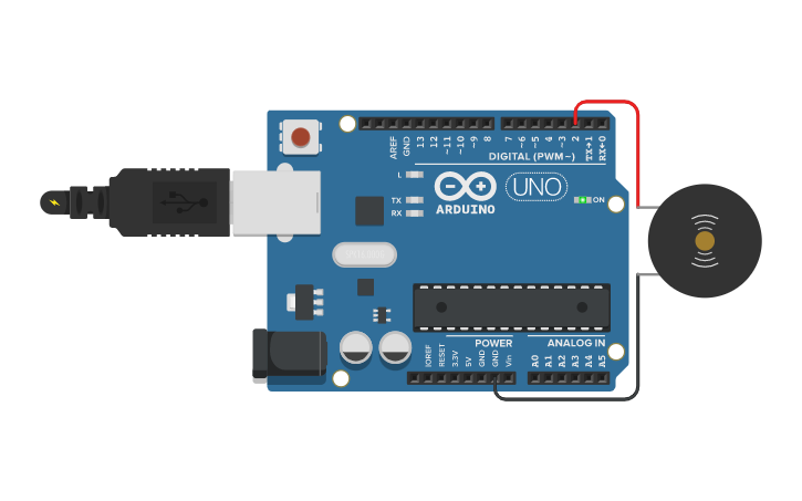 Circuit design Piezo Buzzer - Tinkercad