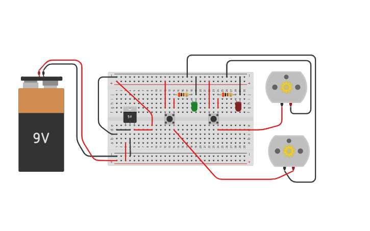 Circuit design 6V DC motor forward movement testing without ...