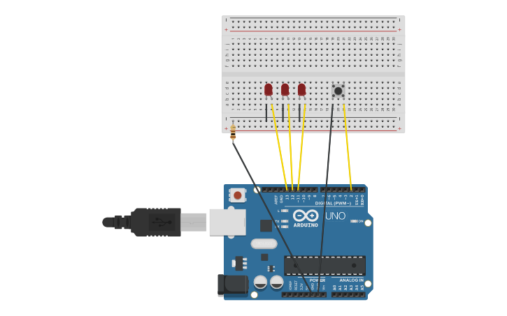 Circuit design 5.1 button(counter) - Tinkercad