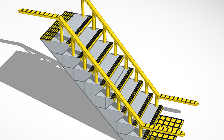 3D design STAIRS WITH HANDRAILS - Tinkercad