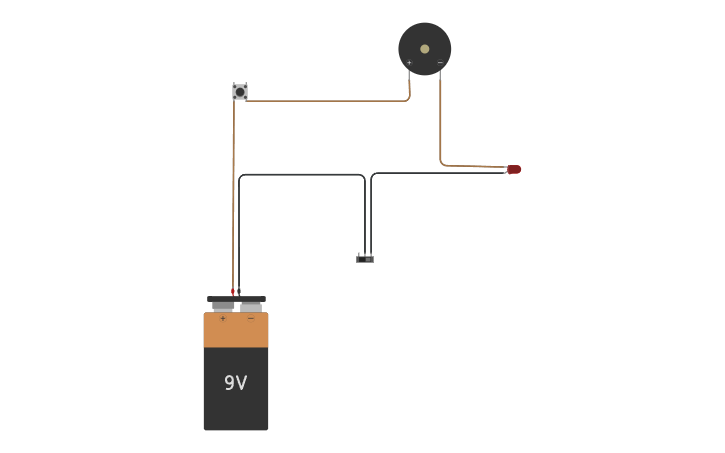 Circuit design zumbador y led | Tinkercad